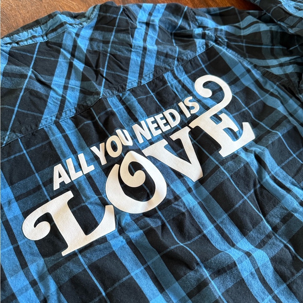 Zumba LYRICS BY Lennon & McCartney PLAID button down